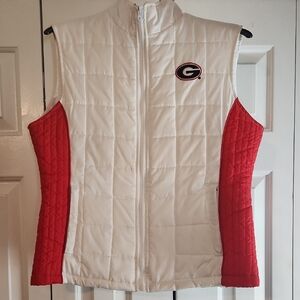 'uga' Game Day Apparel     White & Red Quilted Vest - W Size: L